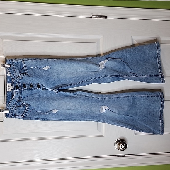 Jessica Simpson Lulu Ultra Flare Distressed Jeans, Girls Size 14 - Picture 1 of 8